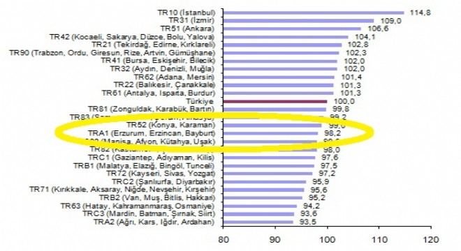 Bölgesel Satınalma Gücü Paritesi açıklandı