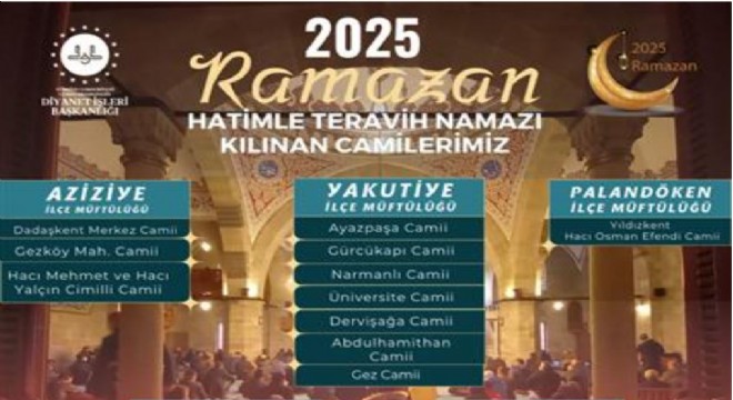 Hatimle teravih kılınacak camiler açıklandı