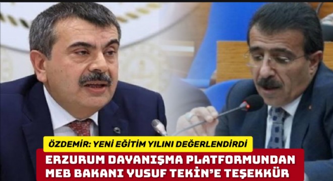 Özdemir: “Yeni dönem hayırlı olsun”